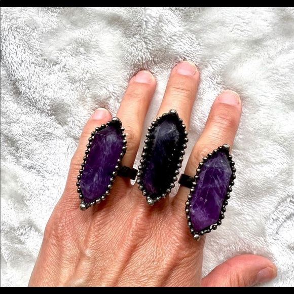 Huge Amethyst Psychic Intuition Ring - Picture 5 of 10